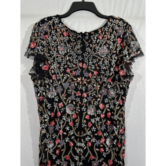 NWT $598 Mac Duggal [PLUS 18W ] Embellished Flutter Cap Sleeve V Neck Gown G1580 - Picture 13 of 15